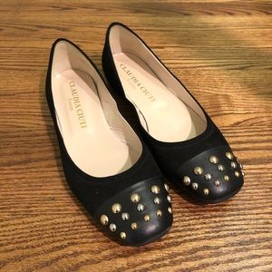 Claudia Ciuti Square Toe Flats with Studs Sz. 8
